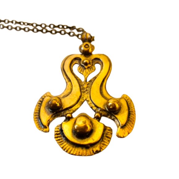 Finland Seppo Tamminen Vintage Necklace & Pendant Bronze Signed - Picture 9 of 13